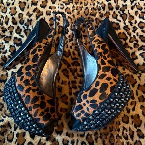 *Sam Edelman Leopard Print Studded Heels